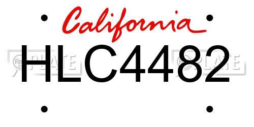 HLC4482 California License Plate