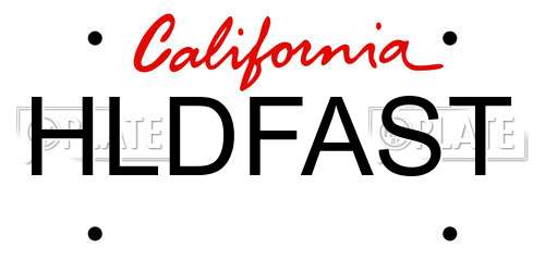 HLDFAST California License Plate