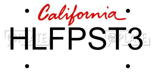 HLFPST3 California License Plate