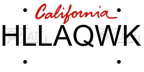 HLLAQWK California License Plate