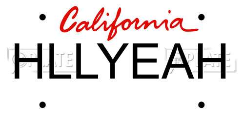 HLLYEAH California License Plate