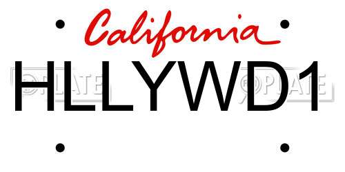 HLLYWD1 California License Plate