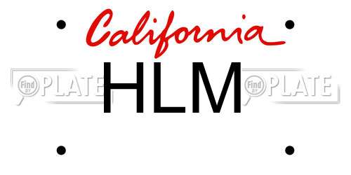HLM California License Plate
