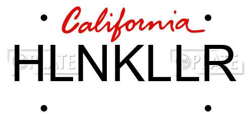 HLNKLLR California License Plate
