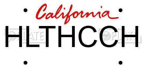 HLTHCCH California License Plate