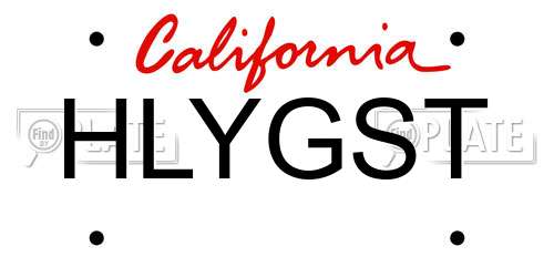 HLYGST California License Plate