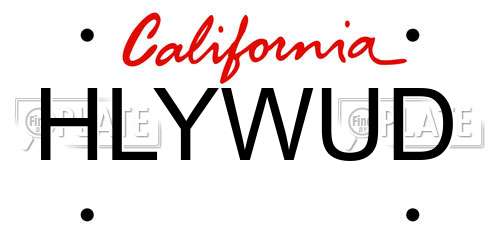 HLYWUD California License Plate