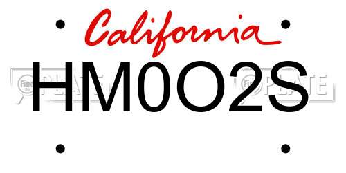 HM0O2S California License Plate