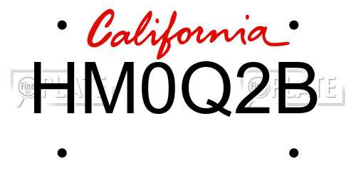 HM0Q2B California License Plate