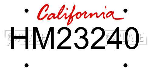HM23240 California License Plate