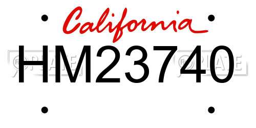 HM23740 California License Plate