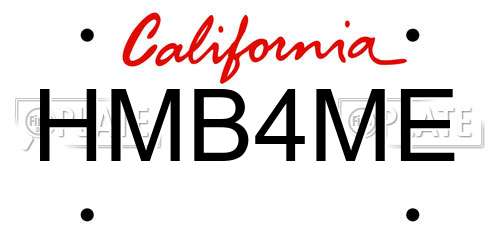 HMB4ME California License Plate