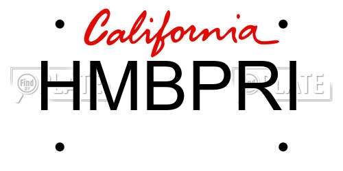 HMBPRI California License Plate