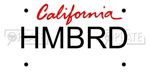 HMBRD California License Plate