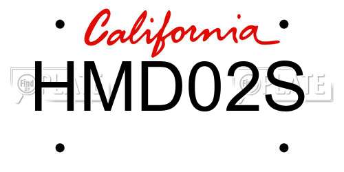 HMD02S California License Plate