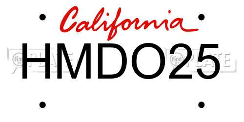 HMDO25 California License Plate