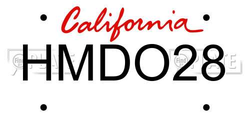 HMDO28 California License Plate
