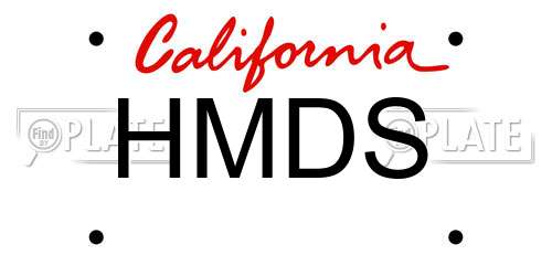 HMDS California License Plate