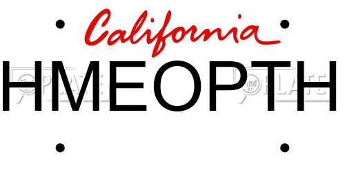 HMEOPTH California License Plate