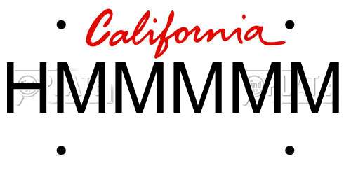 HMMMMM California License Plate