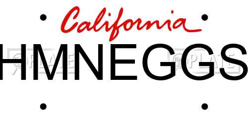 HMNEGGS California License Plate