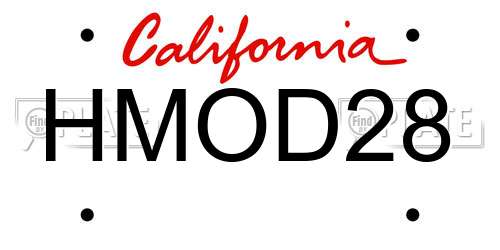 HMOD28 California License Plate