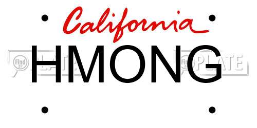 HMONG California License Plate