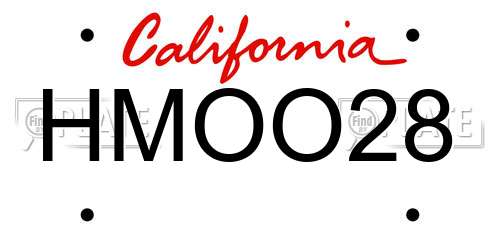 HMOO28 California License Plate