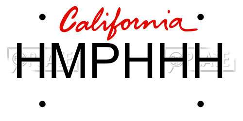 HMPHHH California License Plate