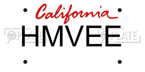 HMVEE California License Plate