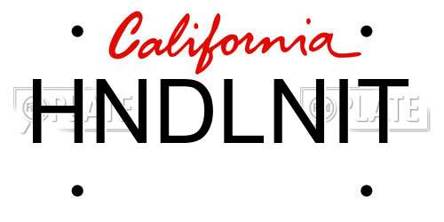 HNDLNIT California License Plate