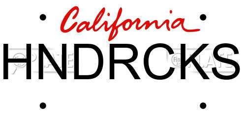 HNDRCKS California License Plate