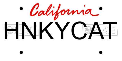 HNKYCAT California License Plate