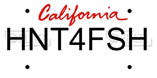 HNT4FSH California License Plate