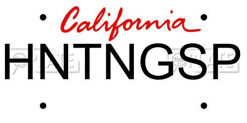 HNTNGSP California License Plate