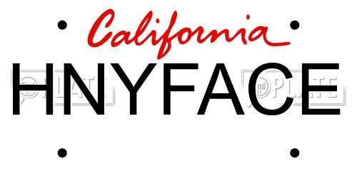 HNYFACE California License Plate