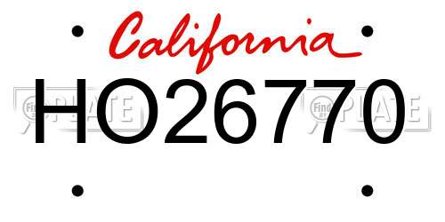HO26770 California License Plate