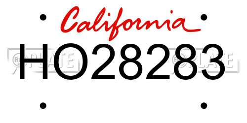 HO28283 California License Plate