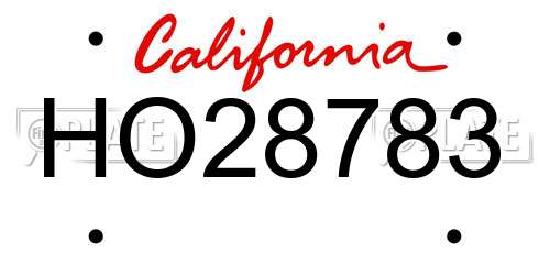 HO28783 California License Plate