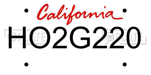 HO2G220 California License Plate
