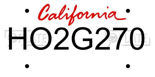 HO2G270 California License Plate