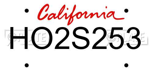 HO2S253 California License Plate