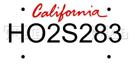 HO2S283 California License Plate