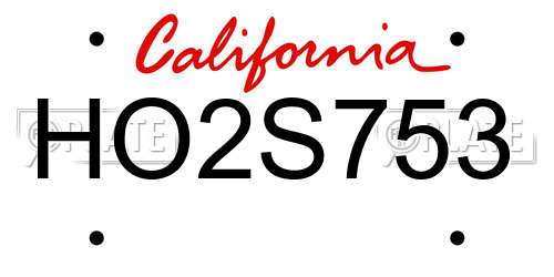 HO2S753 California License Plate
