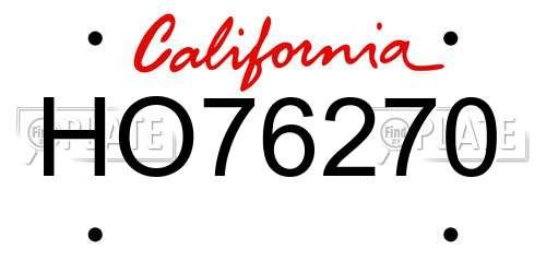 HO76270 California License Plate