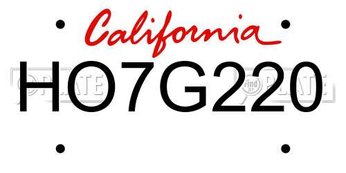 HO7G220 California License Plate