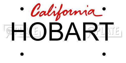 HOBART California License Plate