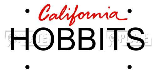 HOBBITS California License Plate