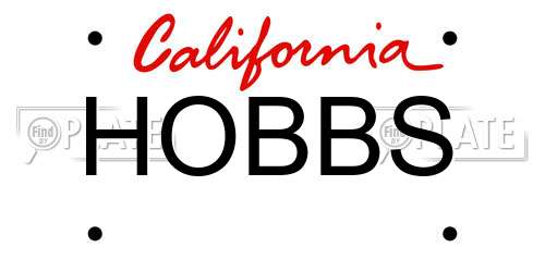 HOBBS California License Plate