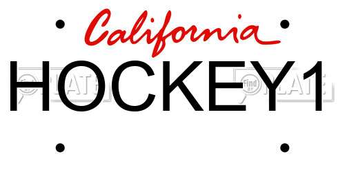 HOCKEY1 California License Plate